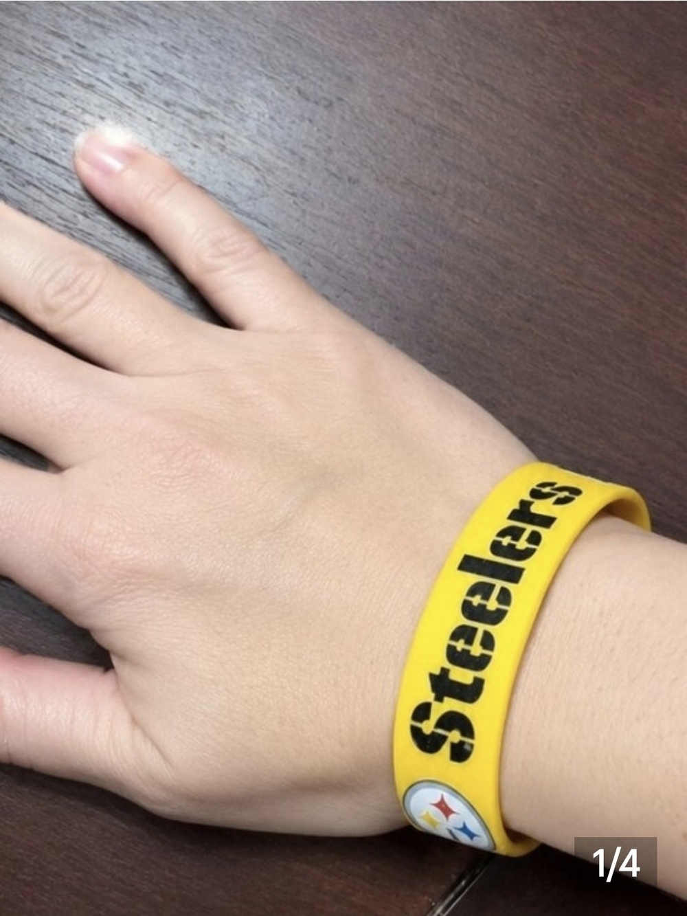 Pittsburgh Steelers Tote Bag + Matching Silicone Bracelet Fan Bundle - Picture 9 of 9